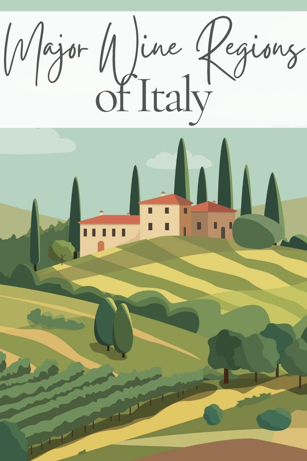 Major wine regions of Italy illustrated map showing Northern Italy, Central Italy, Southern Italy, and the Italian islands wine regions.