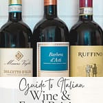 Italian wine bottles for food pairing
